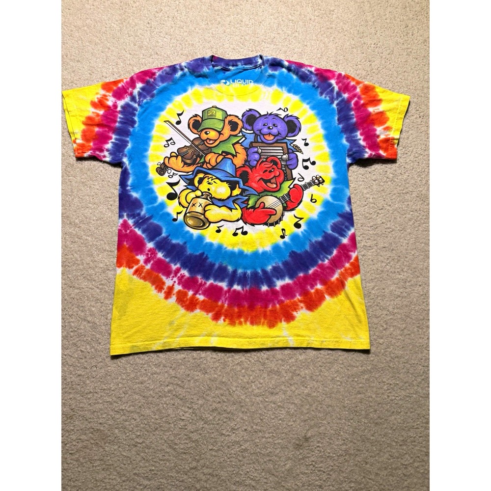 Grateful Dead Big River Jamboree Liquid Blue Tie Dye T Shirt XL Bears GDP